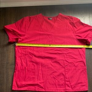 Red scrub tops (two)